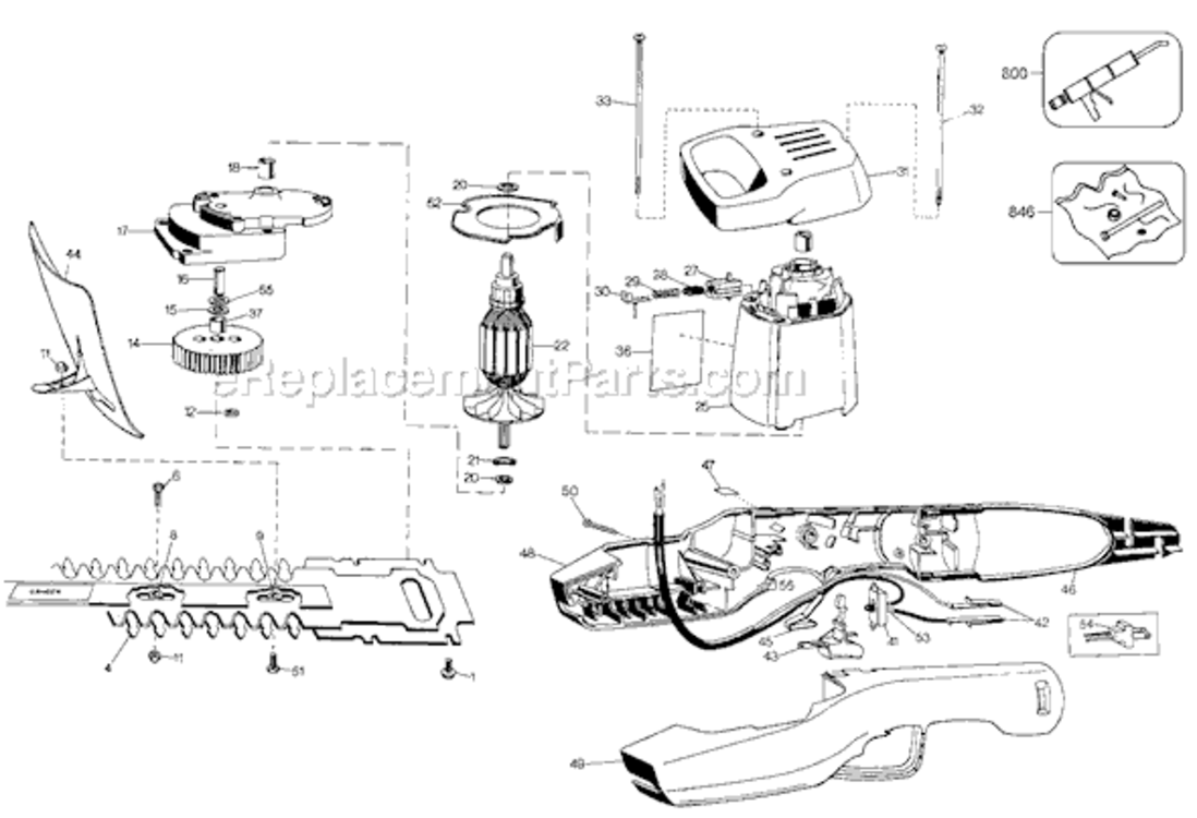 Page A Diagram and Parts List for 8115 Type 3 Black and Decker Hedge Trimmer